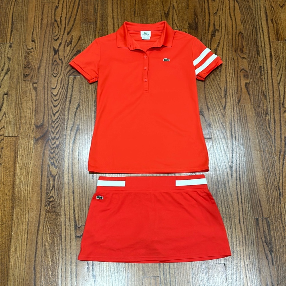 Lacoste Sport Orange Polo and Skirt